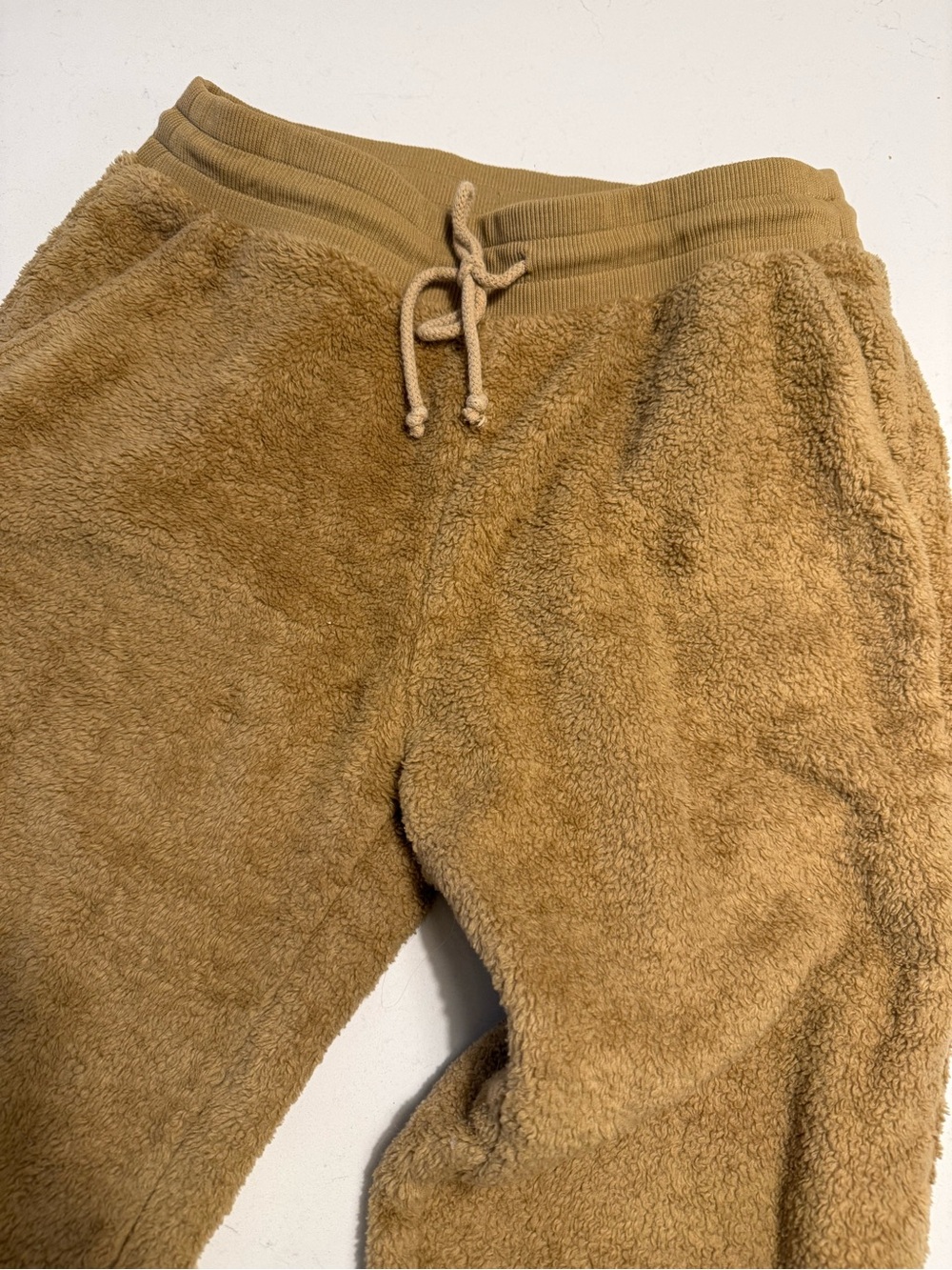 Cozy Sherpa Jogger Pants in Camel